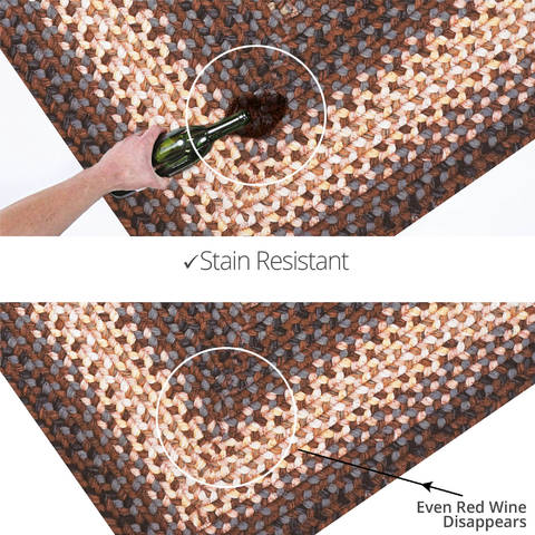 Homespice Ultra Durable Braided Rug Brown 23 X 39 Area Rug 310125 816-130068 Image 3