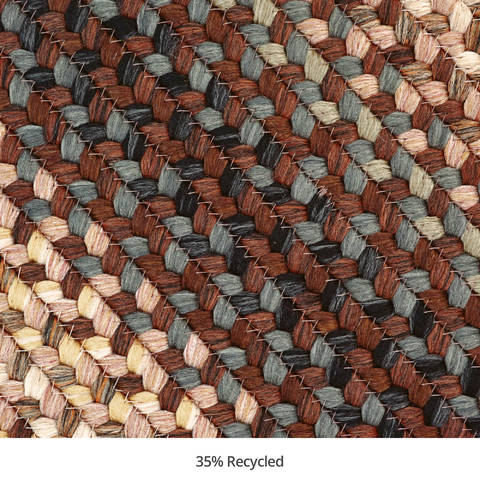 Homespice Ultra Durable Braided Rug Brown Oval 18 X 26 Area Rug 321121 816-130077 Image 2