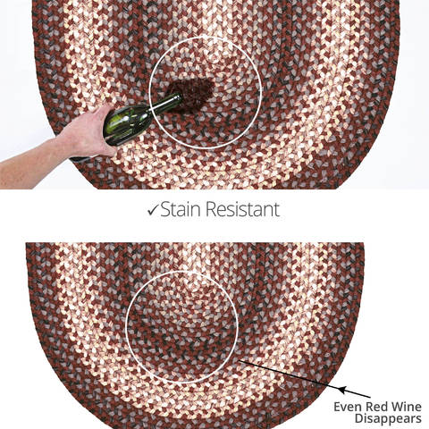 Homespice Ultra Durable Braided Rug Brown Oval 18 X 26 Area Rug 321121 816-130077 Image 3