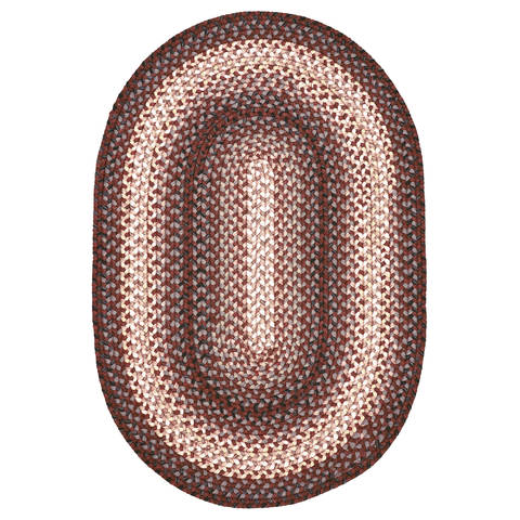 Homespice Ultra Durable Braided Rug Brown Oval 18 X 26 Area Rug 321121 816-130077 Image 0