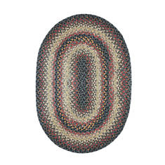Homespice Cotton Braided Rug Black Oval 5'0" X 8'0" Area Rug 404091 816-130083