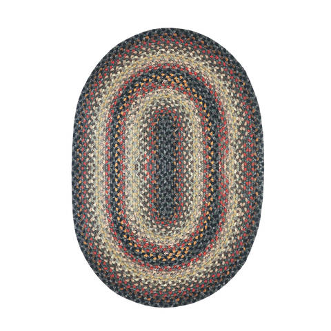 Homespice Cotton Braided Rug Black Oval 80 X 100 Area Rug 406095 816-130085 Image 0