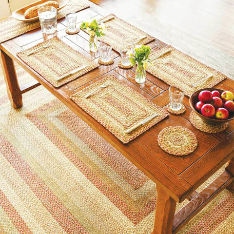 Homespice Jute Braided Rug Beige Oval 60 X 90 Area Rug 505071 816-130103 Image 1