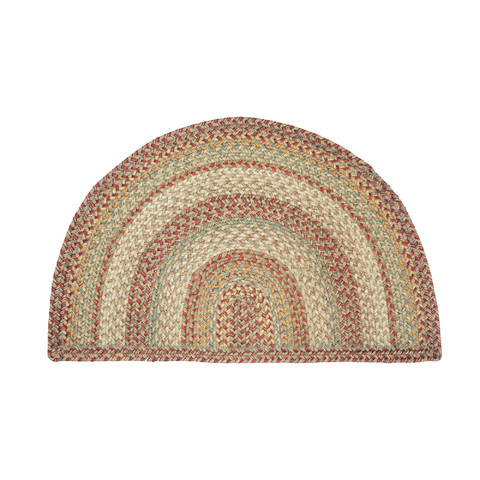 Homespice Jute Braided Rug Beige Half Round 16 X 25 Area Rug 532077 816-130113 Image 0