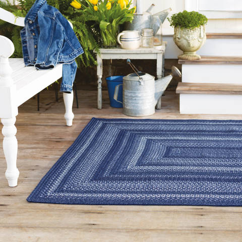Homespice Ultra Wool Braided Rug Blue 50 X 80 Area Rug 714114 816-130117 Image 1
