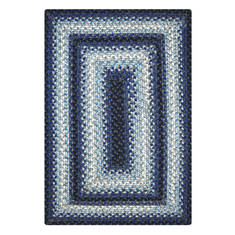 Homespice Ultra Durable Braided Rug Blue Rectangle 5x8 ft Polypropylene Carpet 130134