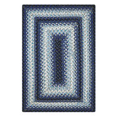Homespice Ultra Durable Braided Rug Blue Rectangle 8x10 ft Polypropylene Carpet 130136