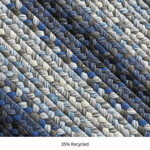 Homespice Ultra Durable Braided Rug Blue Oval 18 X 26 Area Rug 321220 816-130139 Image 2