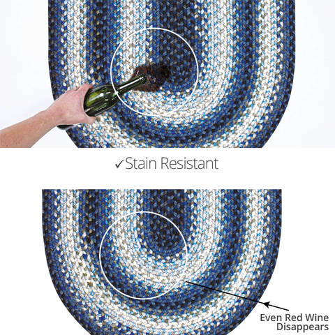 Homespice Ultra Durable Braided Rug Blue Oval 18 X 26 Area Rug 321220 816-130139 Image 3