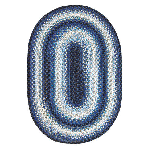 Homespice Ultra Durable Braided Rug Blue Oval 18 X 26 Area Rug 321220 816-130139 Image 0