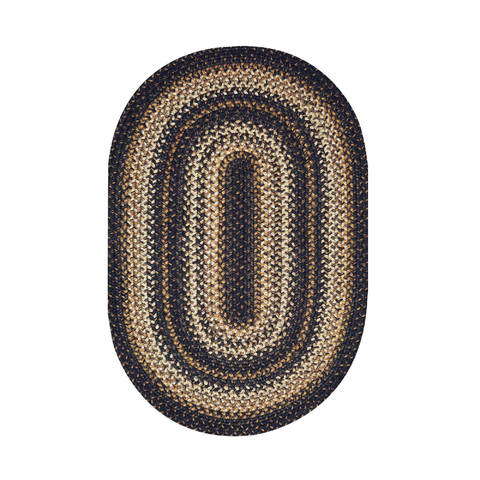 Homespice Jute Braided Rug Black Oval 40 X 60 Area Rug 503213 816-130143 Image 0