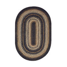 Homespice Jute Braided Rug Black Oval 4x6 ft Jute Carpet 130143