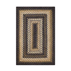 Homespice Jute Braided Rug Black Rectangle 2x3 ft Jute Carpet 130148