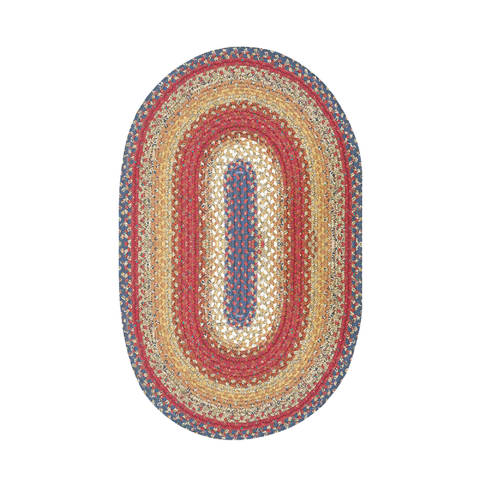 Homespice Cotton Braided Rug Red Oval 23 X 39 Area Rug 400048 816-130171 Image 0