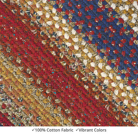 Homespice Cotton Braided Rug Red Oval 26 X 90 Area Rug 408044 816-130179 Image 1