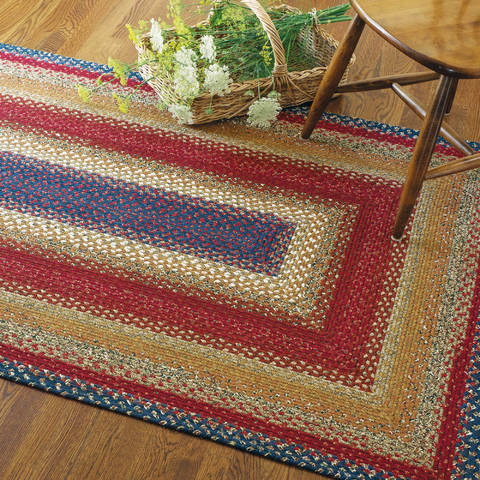 Homespice Cotton Braided Rug Red 80 X 100 Area Rug 416049 816-130186 Image 1