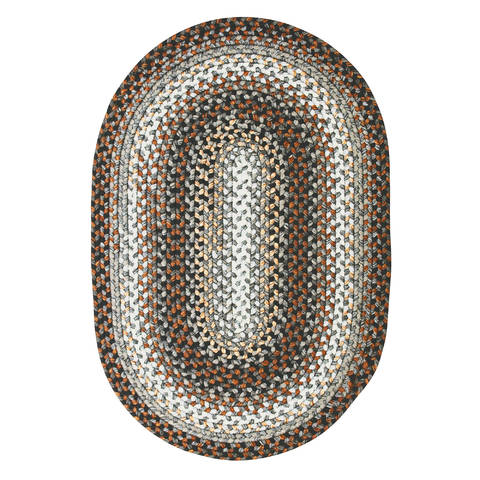 Homespice Ultra Durable Braided Rug Grey Oval 23 X 39 Area Rug 300188 816-130198 Image 0