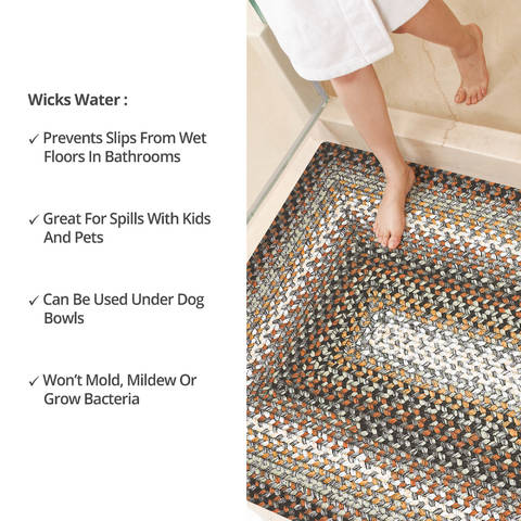 Homespice Ultra Durable Braided Rug Grey 23 X 39 Area Rug 310187 816-130207 Image 5