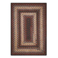 Homespice Ultra Durable Braided Rug Black Rectangle 2x4 ft Polypropylene Carpet 130227