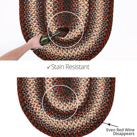 Homespice Ultra Durable Braided Rug Black Oval 18 X 26 Area Rug 321244 816-130236 Image 3