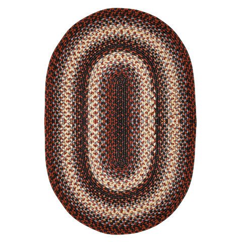 Homespice Ultra Durable Braided Rug Black Oval 18 X 26 Area Rug 321244 816-130236 Image 0