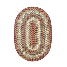 Homespice Cotton Braided Rug Red Oval 8'0" X 10'0" Area Rug 406071 816-130244