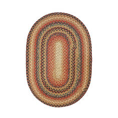 Homespice Cotton Braided Rug Brown Oval 2'3" X 3'9" Area Rug 400192 816-130265