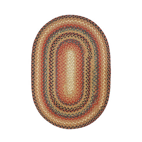 Homespice Cotton Braided Rug Yellow Oval 30 X 50 Area Rug 402196 816-130267 Image 0