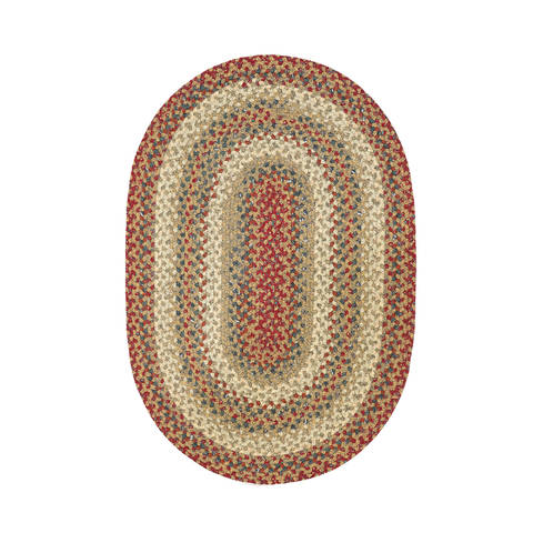 Homespice Cotton Braided Rug Red Oval 26 X 60 Area Rug 407160 816-130327 Image 0