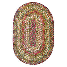 Homespice Ultra Durable Braided Rug Green Oval 2x3 ft Polypropylene Carpet 130340