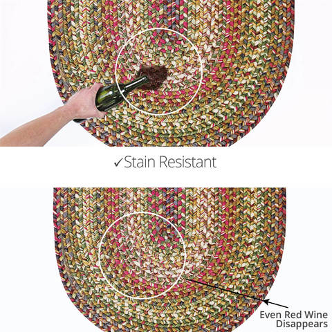 Homespice Ultra Durable Braided Rug Green Oval 80 X 100 Area Rug 306166 816-130346 Image 3
