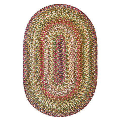 Homespice Ultra Durable Braided Rug Green Oval 80 X 100 Area Rug 306166 816-130346 Image 0