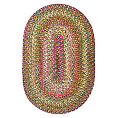Homespice Ultra Durable Braided Rug Green Oval 8x11 ft and Larger Polypropylene Carpet 130346