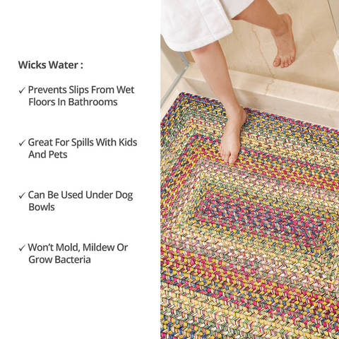 Homespice Ultra Durable Braided Rug Green 40 X 60 Area Rug 313164 816-130352 Image 5