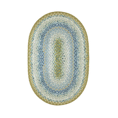 Homespice Cotton Braided Rug Blue Oval 40 X 60 Area Rug 403292 816-130406 Image 0