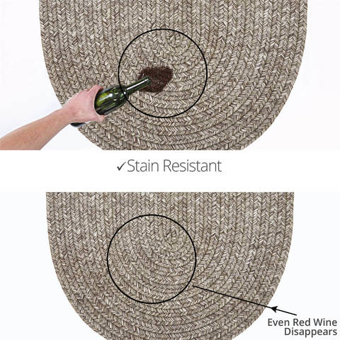 Homespice Ultra Durable Braided Rug Grey Oval 18 X 26 Area Rug 321565 816-130423 Image 3