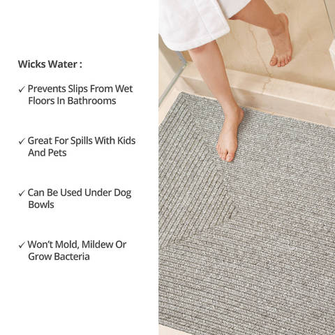 Homespice Ultra Durable Braided Rug Grey 18 X 26 Area Rug 322562 816-130442 Image 5