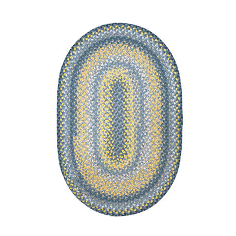 Homespice Cotton Braided Rug Blue Oval 30 X 50 Area Rug 402318 816-130452 Image 0