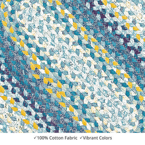 Homespice Cotton Braided Rug Blue 30 X 50 Area Rug 412300 816-130495 Image 2