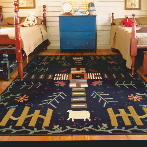 Homespice Penny Rug Black 70 X 90 Area Rug 429575 816-130543 Image 1