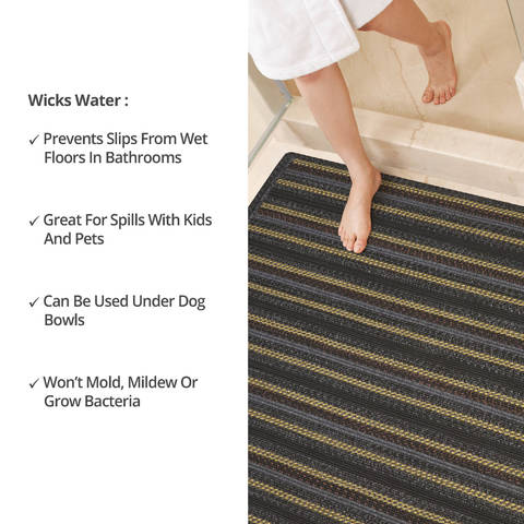 Homespice Avenue Ultra Durable Braided Rug Black 18 X 26 Area Rug 322722 816-130593 Image 5