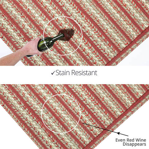 Homespice Avenue Ultra Durable Braided Rug Red 50 X 80 Area Rug 314772 816-130600 Image 3