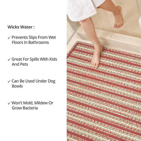 Homespice Avenue Ultra Durable Braided Rug Red 50 X 80 Area Rug 314772 816-130600 Image 5