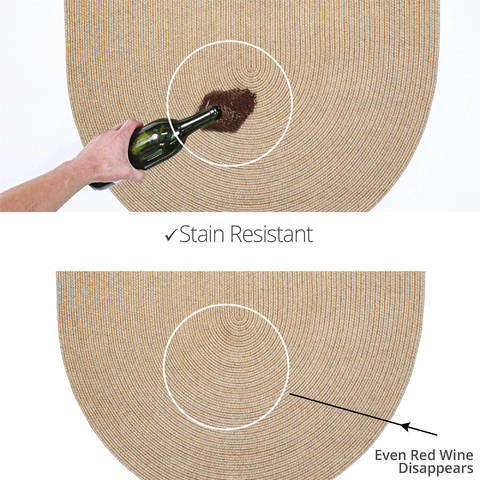 Homespice Ultra Durable Braided Rug Beige Oval 80 X 100 Area Rug 306678 816-130618 Image 3