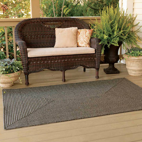 Homespice Ultra Durable Braided Rug Brown Oval 80 X 100 Area Rug 306661 816-130640 Image 1