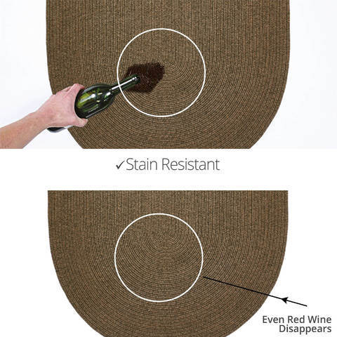 Homespice Ultra Durable Braided Rug Brown Oval 80 X 100 Area Rug 306661 816-130640 Image 3