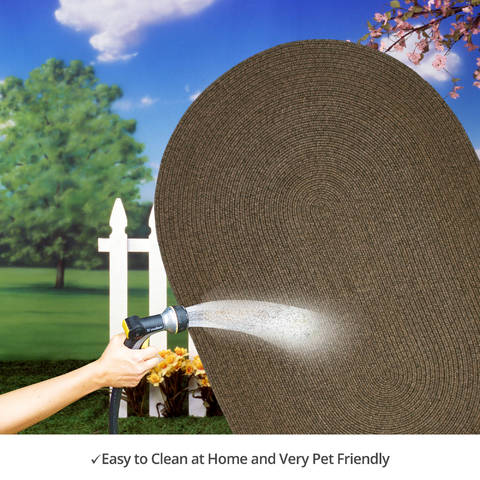 Homespice Ultra Durable Braided Rug Brown Oval 80 X 100 Area Rug 306661 816-130640 Image 4