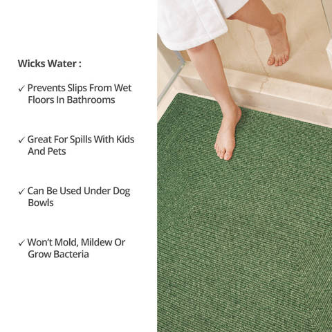 Homespice Ultra Durable Braided Rug Green Runner 26 X 90 Area Rug 318701 816-130673 Image 4