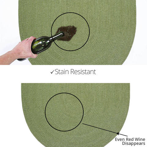 Homespice Ultra Durable Braided Rug Green Oval 40 X 60 Area Rug 303691 816-130681 Image 3