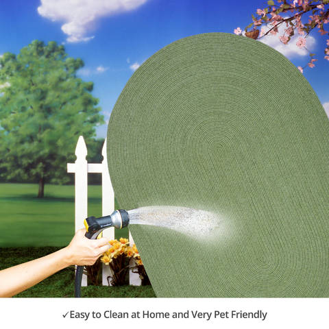 Homespice Ultra Durable Braided Rug Green Oval 40 X 60 Area Rug 303691 816-130681 Image 4
